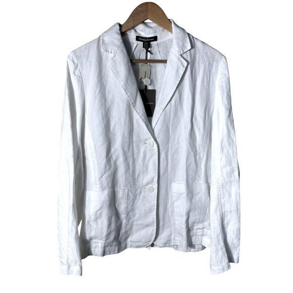 NEW Tommy Bahama Two Palms White Linen Women's Blazer Size Large - Picture 1 of 8